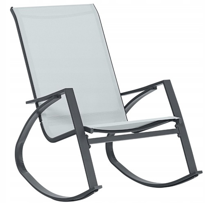 Kerti hintaszék fémből és textilből, 60x104x95 cm, 120 kg teherbírással, szürke