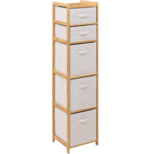 5Five Tidy Box szekrény 5 polccal, bambusz, 35×33×144 cm, natúr