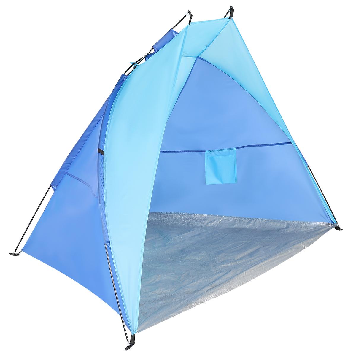 2 személyes strandsátor, UV-védelemmel és szigetelt padlóval, 200×100×105 cm, kék - Image 7