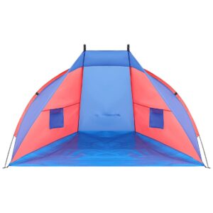 2 személyes strandsátor UV-védelemmel és szigetelt padlóval, 200×120×120 cm, kék és rózsaszín