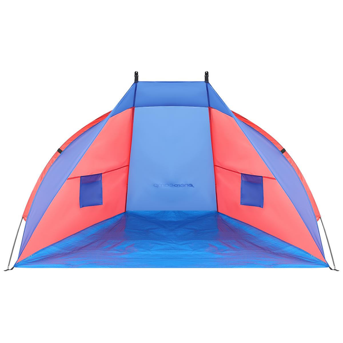 2 személyes strandsátor UV-védelemmel és szigetelt padlóval, 200×120×120 cm, kék és rózsaszín