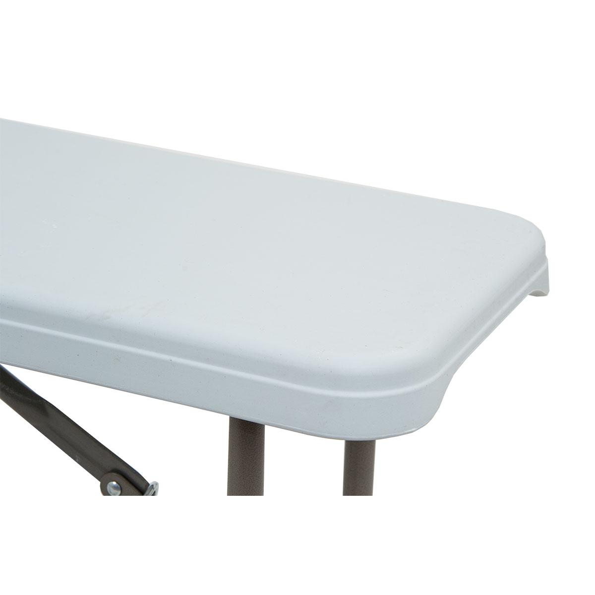 Összecsukható pad rendezvényekhez és cateringhez, 183x28x43 cm, HDPE és acél, fehér - Image 13