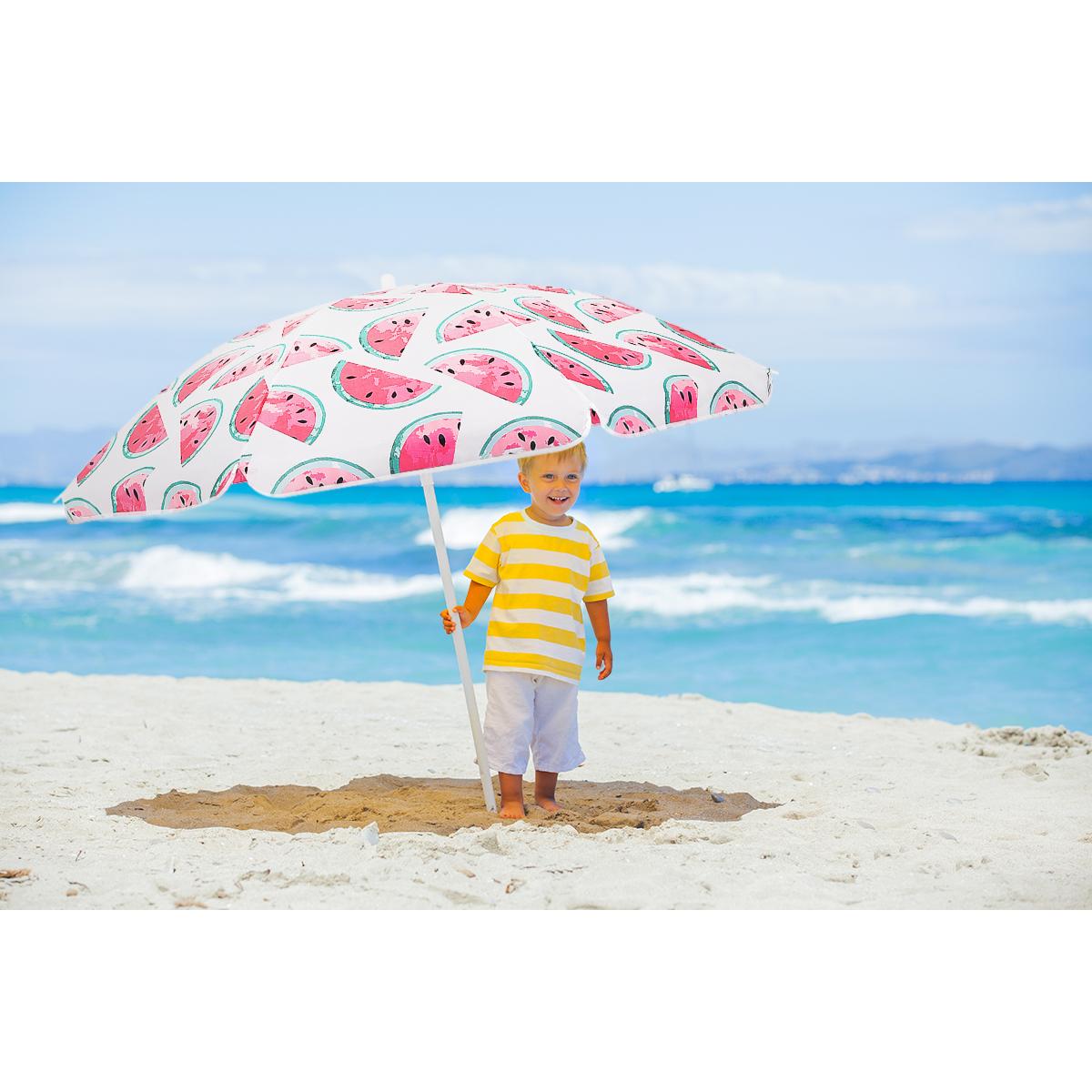 160 cm-es strandsátor fém vázzal, állítható dőlésszöggel és hordtáskával, fehér és piros - Image 13