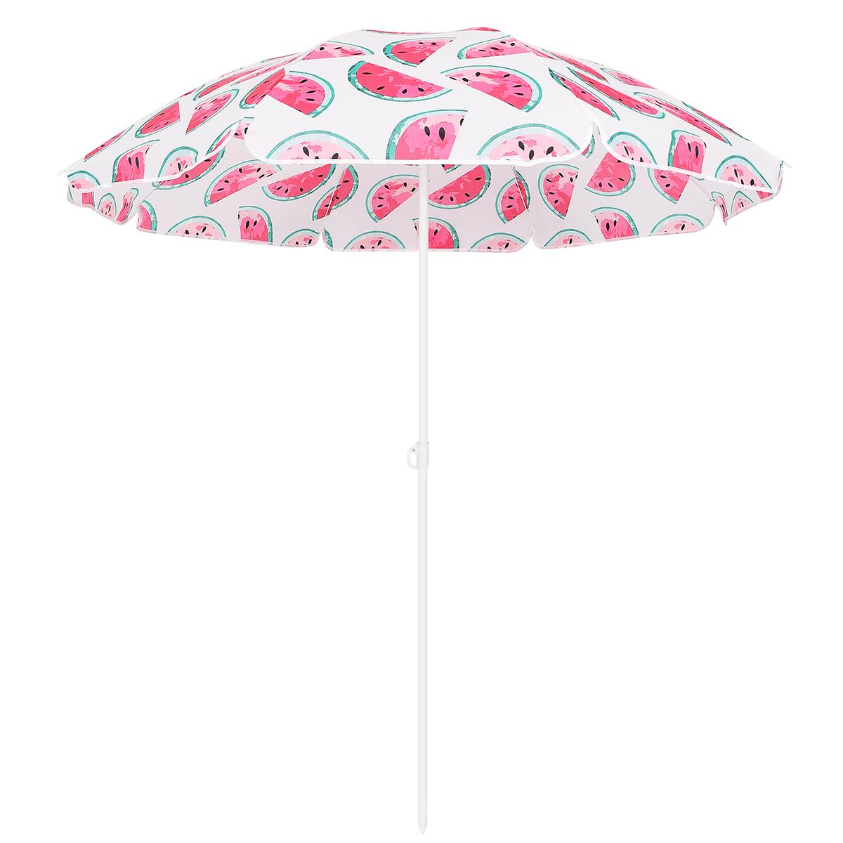 160 cm-es strandsátor fém vázzal, állítható dőlésszöggel és hordtáskával, fehér és piros - Image 3