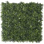 Mesterséges dekoratív panel 50x50 cm, falra vagy kerítésre szerelhető, kis buxus, beltéri/kültéri használatra