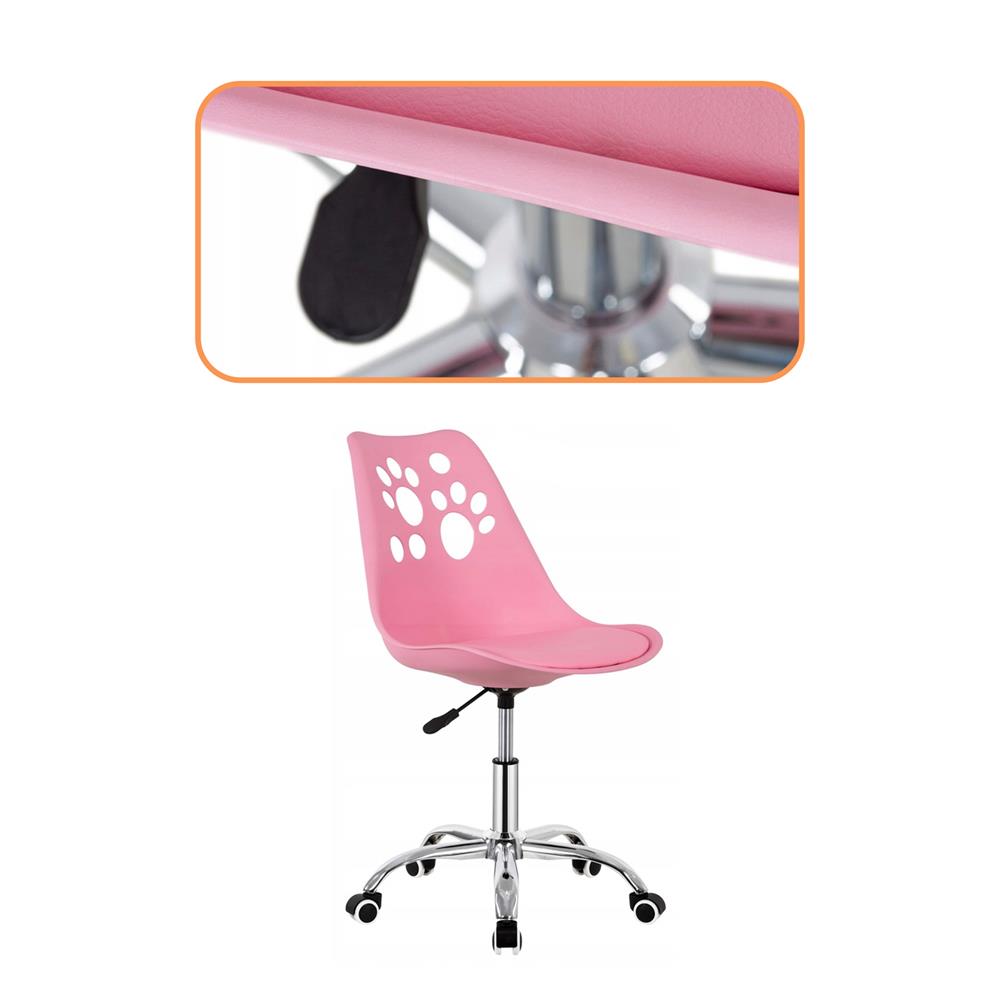 Ergonomikus irodai szék, habszivacs ülőfelülettel, magasságban állítható, max. 120 kg, 90x49x48 cm, rózsaszín - Image 3