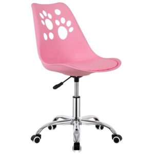 Ergonomikus irodai szék, habszivacs ülőfelülettel, magasságban állítható, max. 120 kg, 90x49x48 cm, rózsaszín