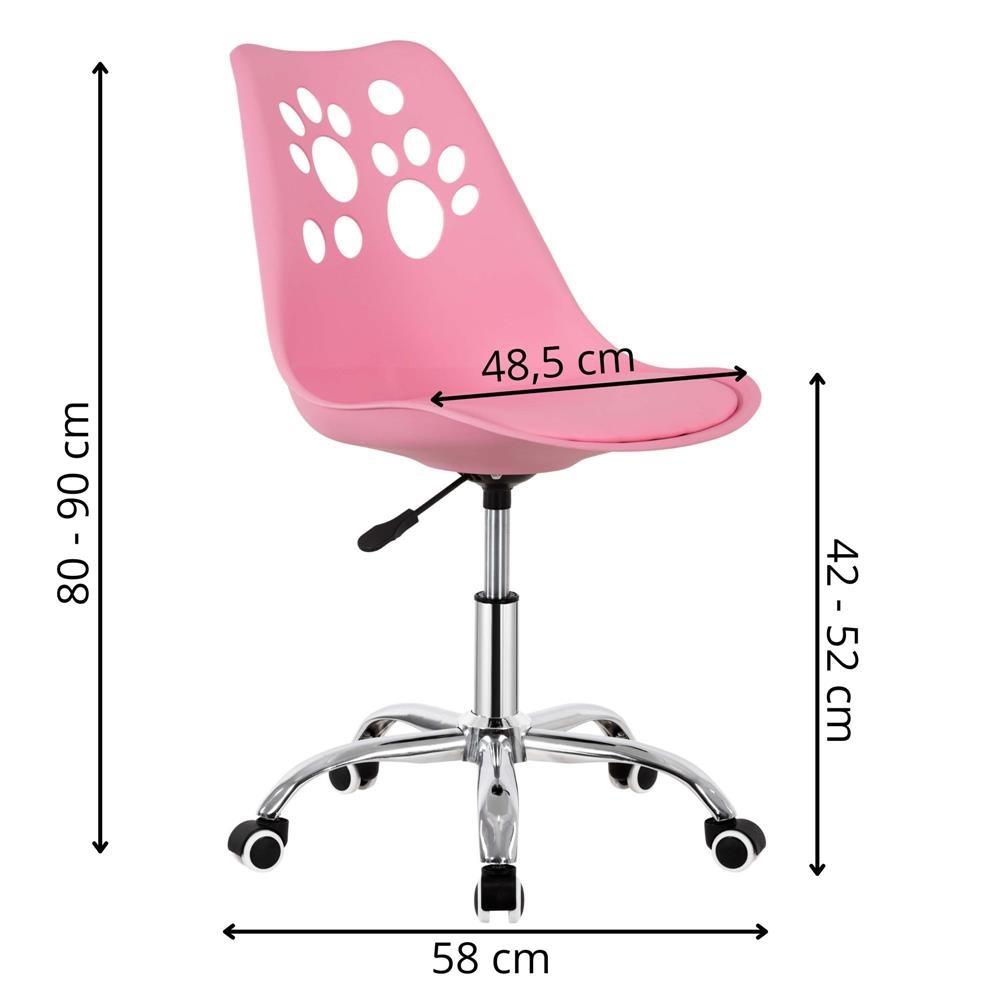 Ergonomikus irodai szék, habszivacs ülőfelülettel, magasságban állítható, max. 120 kg, 90x49x48 cm, rózsaszín - Image 24