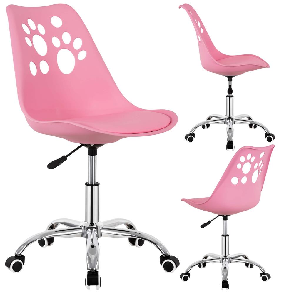 Ergonomikus irodai szék, habszivacs ülőfelülettel, magasságban állítható, max. 120 kg, 90x49x48 cm, rózsaszín - Image 5