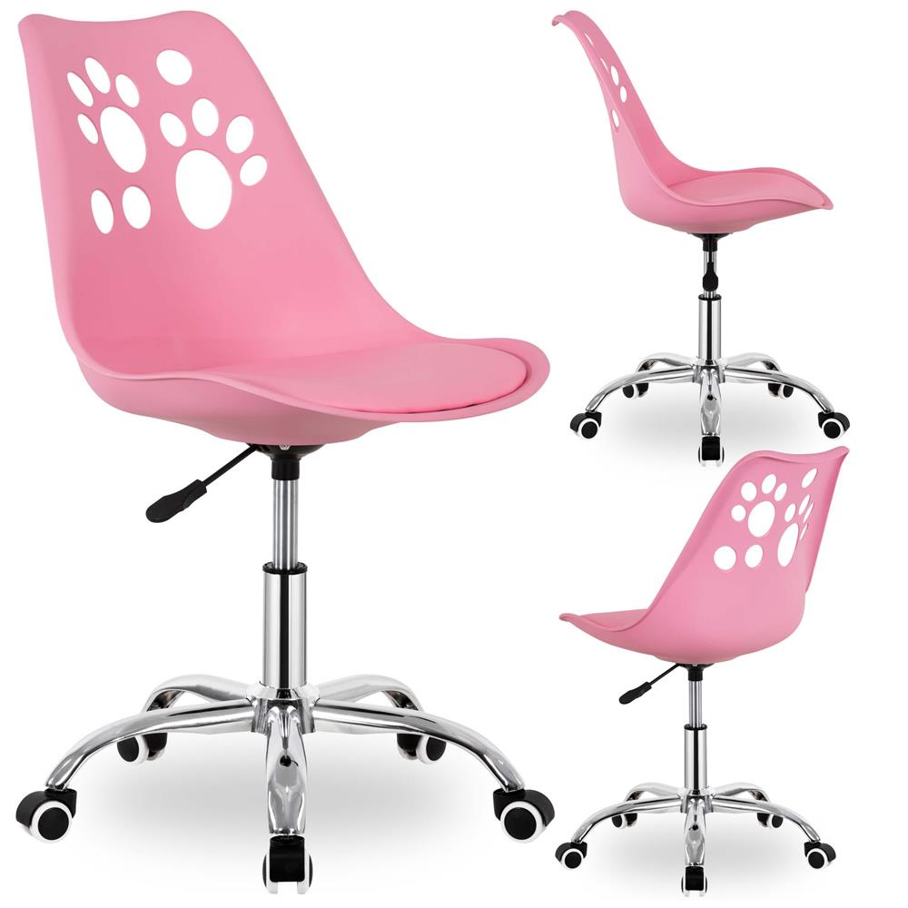 Ergonomikus irodai szék, habszivacs ülőfelülettel, magasságban állítható, max. 120 kg, 90x49x48 cm, rózsaszín - Image 6