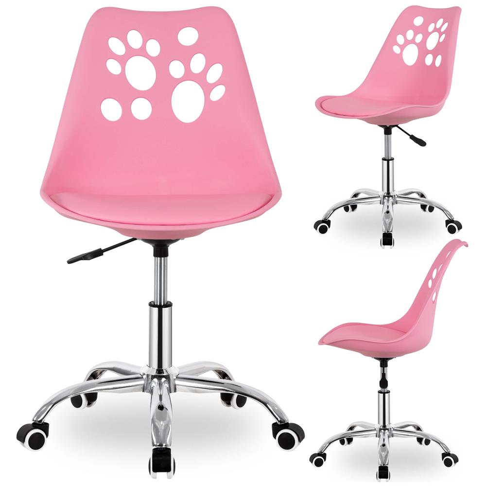 Ergonomikus irodai szék, habszivacs ülőfelülettel, magasságban állítható, max. 120 kg, 90x49x48 cm, rózsaszín - Image 8