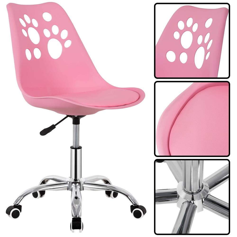 Ergonomikus irodai szék, habszivacs ülőfelülettel, magasságban állítható, max. 120 kg, 90x49x48 cm, rózsaszín - Image 11