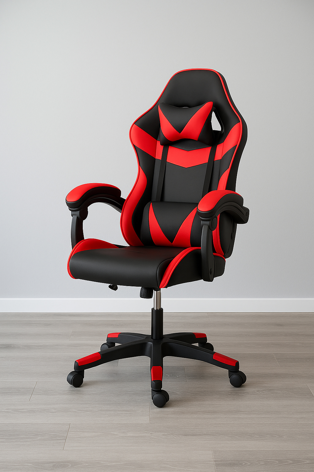Irodai gamer szek, ergonomikus, derektamasszal es fejtamasszal, 114-123x55x50 cm, fekete es piros - Image 21