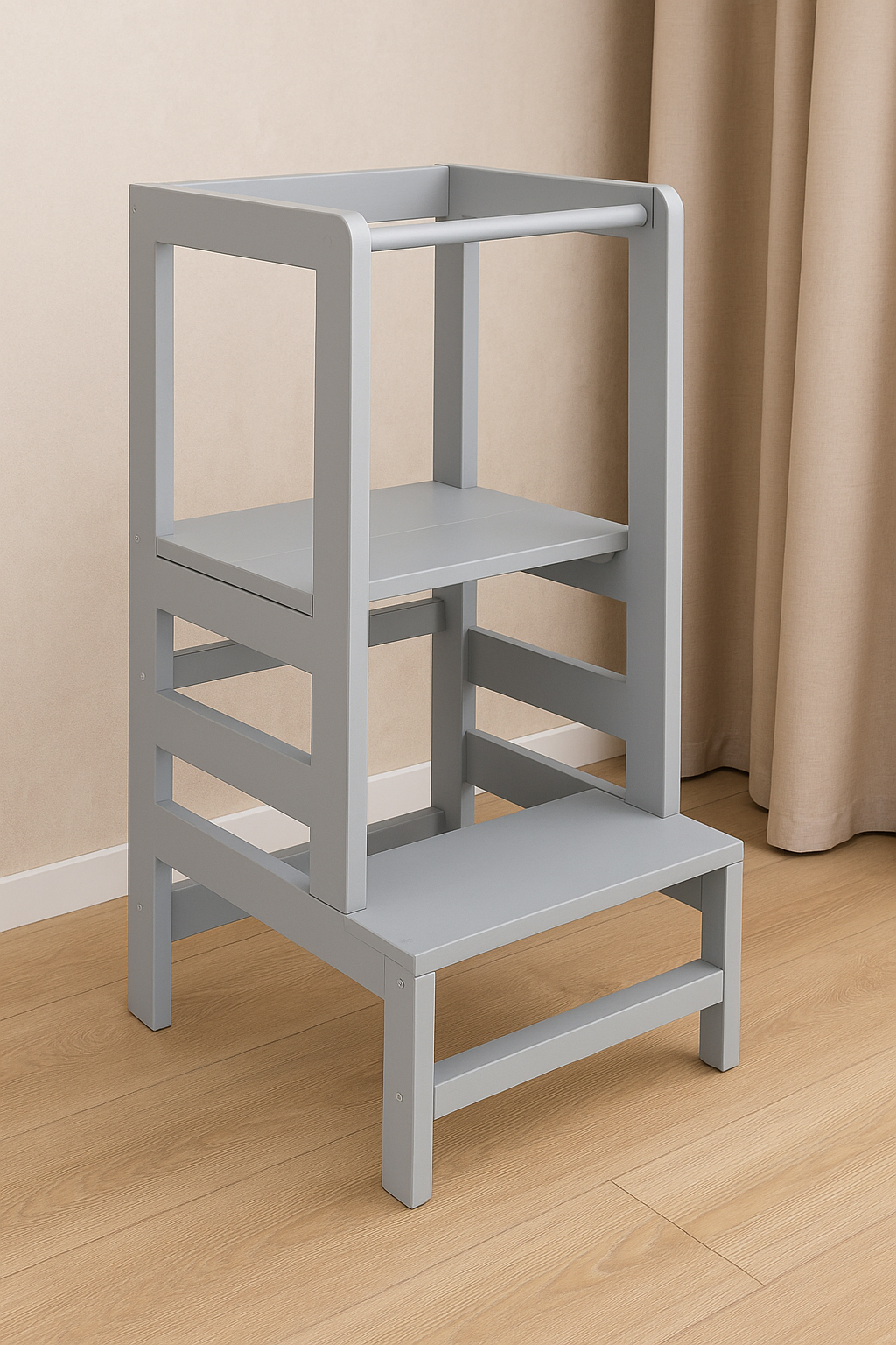 Tobbfunkcios fa tanulotorony allithato platformmal 3 magassagban, 90x39x44 cm, szurke - Image 18