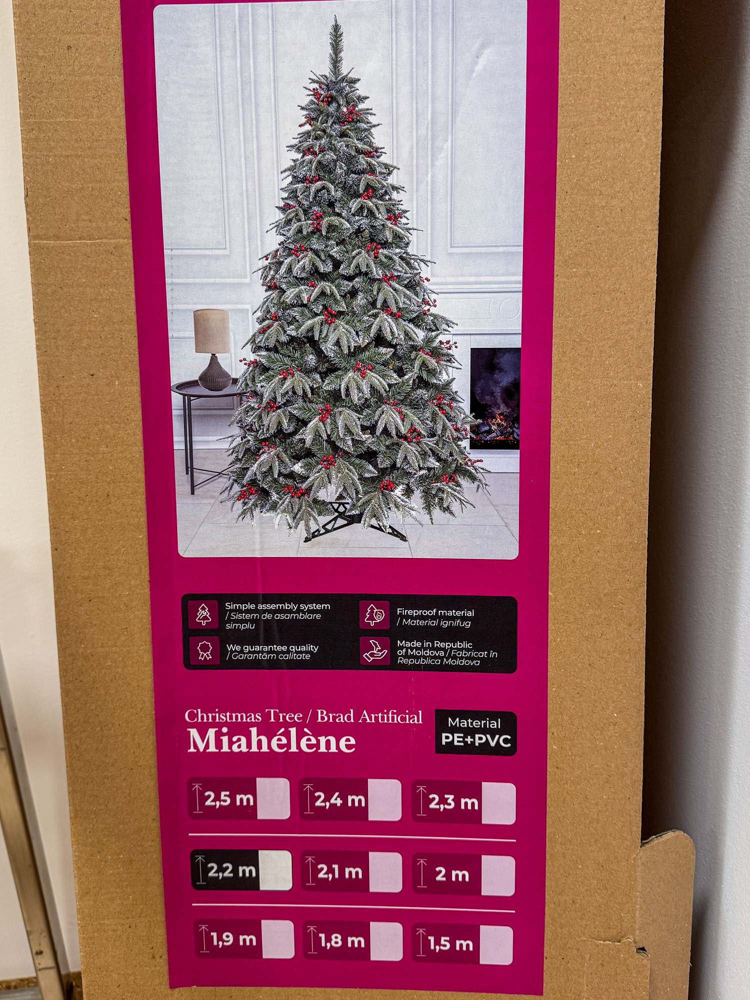 Sersimo Miahelene Elite mesterséges karácsonyfa, zöld havas, bogyókkal, 2D+3D mix, 220 cm - Image 15