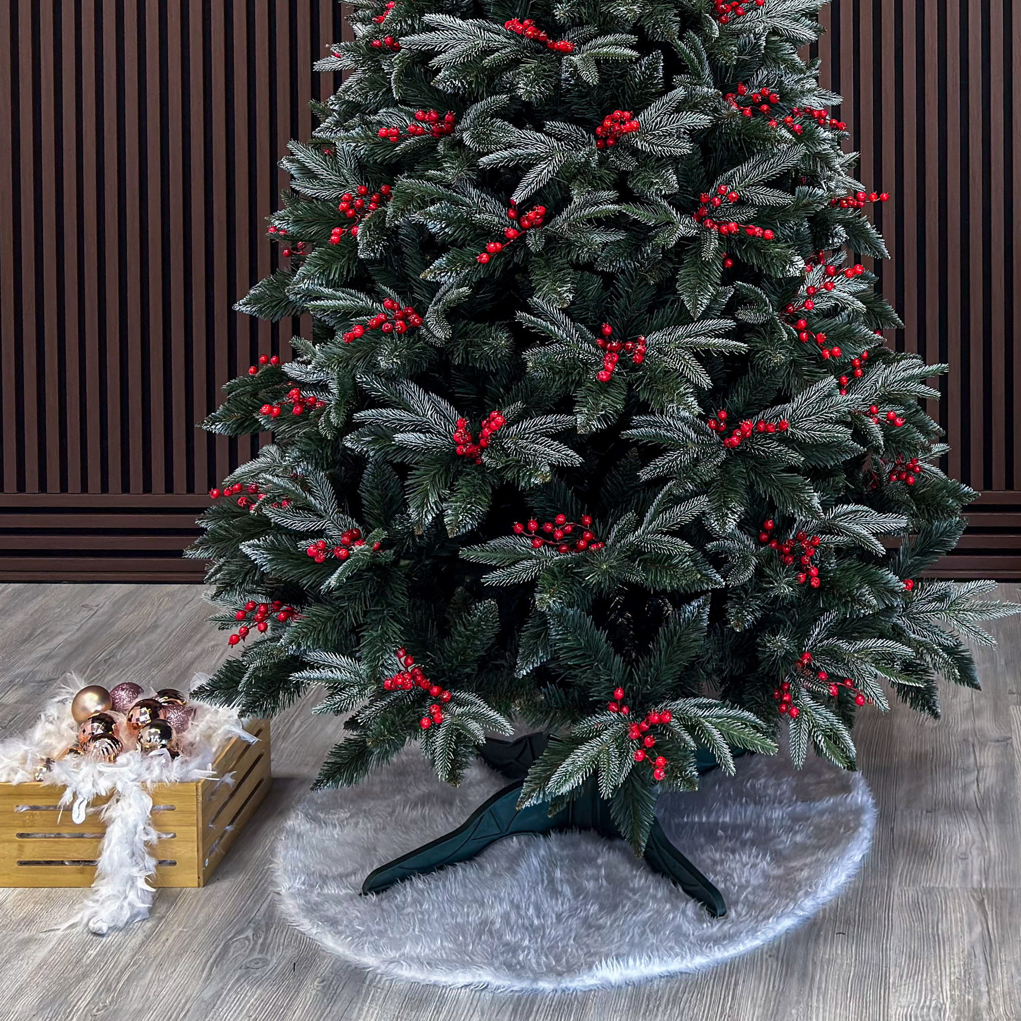 Sersimo Miahelene Elite mesterséges karácsonyfa, zöld havas, bogyókkal, 2D+3D mix, 220 cm - Image 11