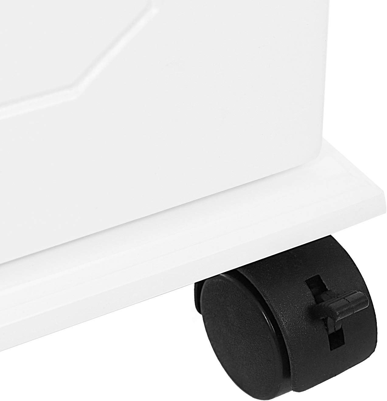 SONGMICS Allo tukor ekszertarolo szekrennyel, LED vilagitassal es kerekekkel, kulccsal zarhato, 35x45x156 cm, feher - Image 12