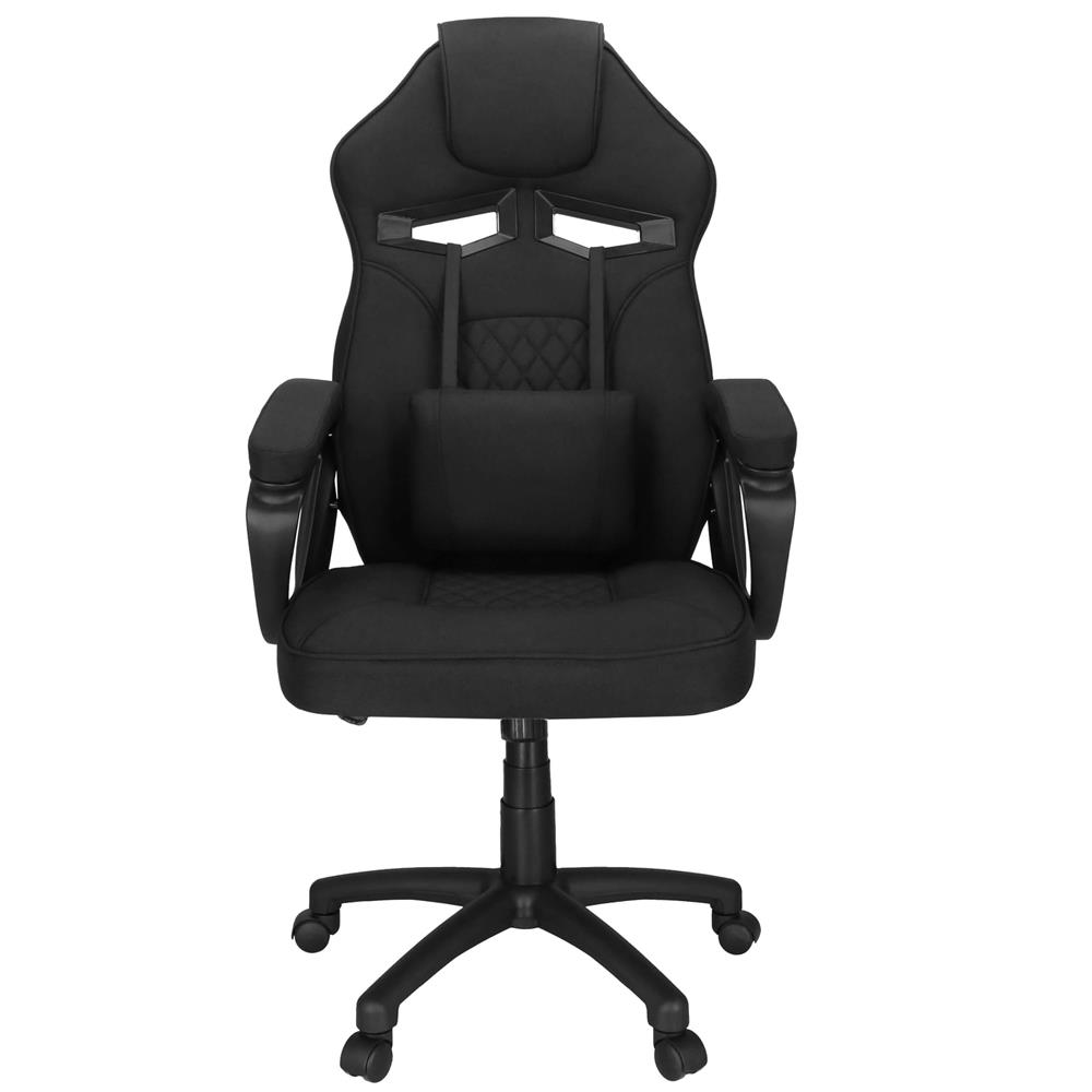 Ergonomikus irodai szék, magasságállítással, hintafunkcióval és deréktámasszal, 59x52x125 cm, fekete