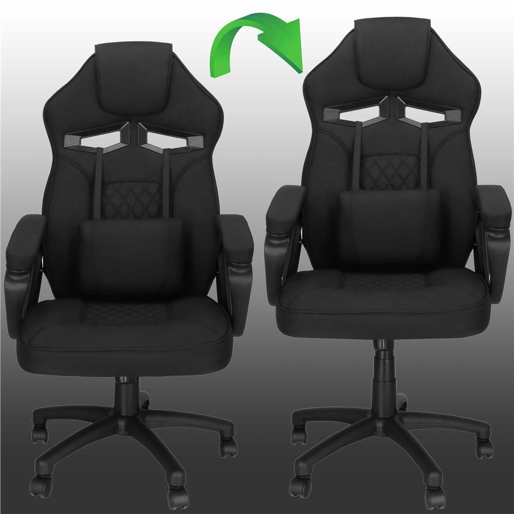 Ergonomikus irodai szék, magasságállítással, hintafunkcióval és deréktámasszal, 59x52x125 cm, fekete - Image 20