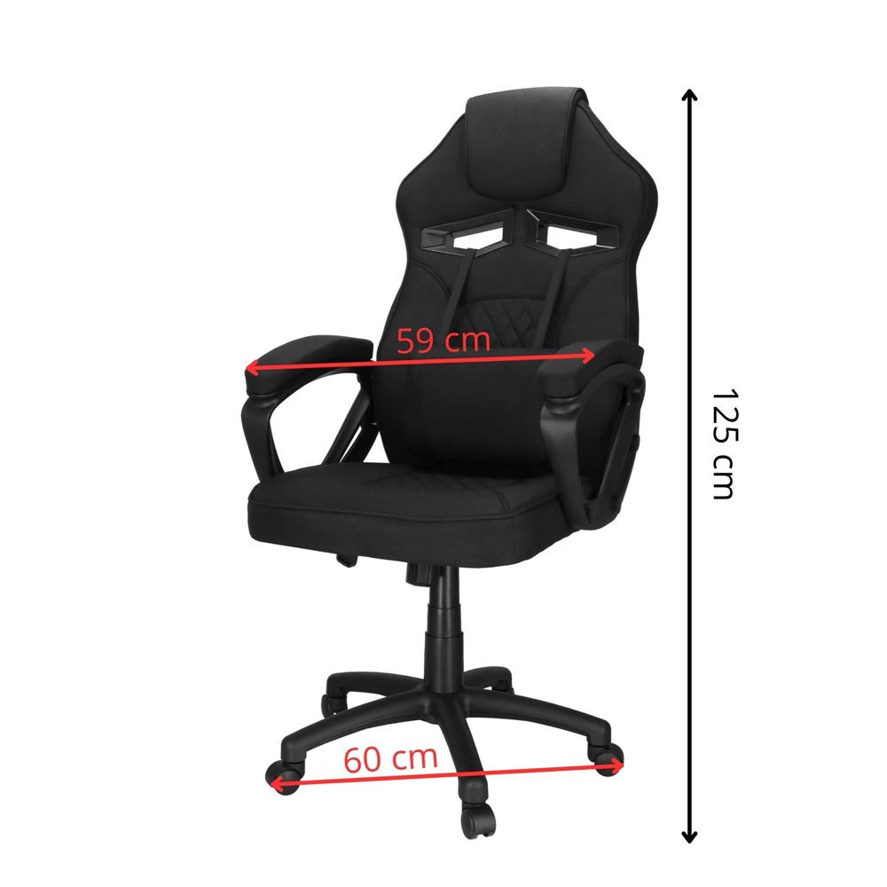 Ergonomikus irodai szék, magasságállítással, hintafunkcióval és deréktámasszal, 59x52x125 cm, fekete - Image 22