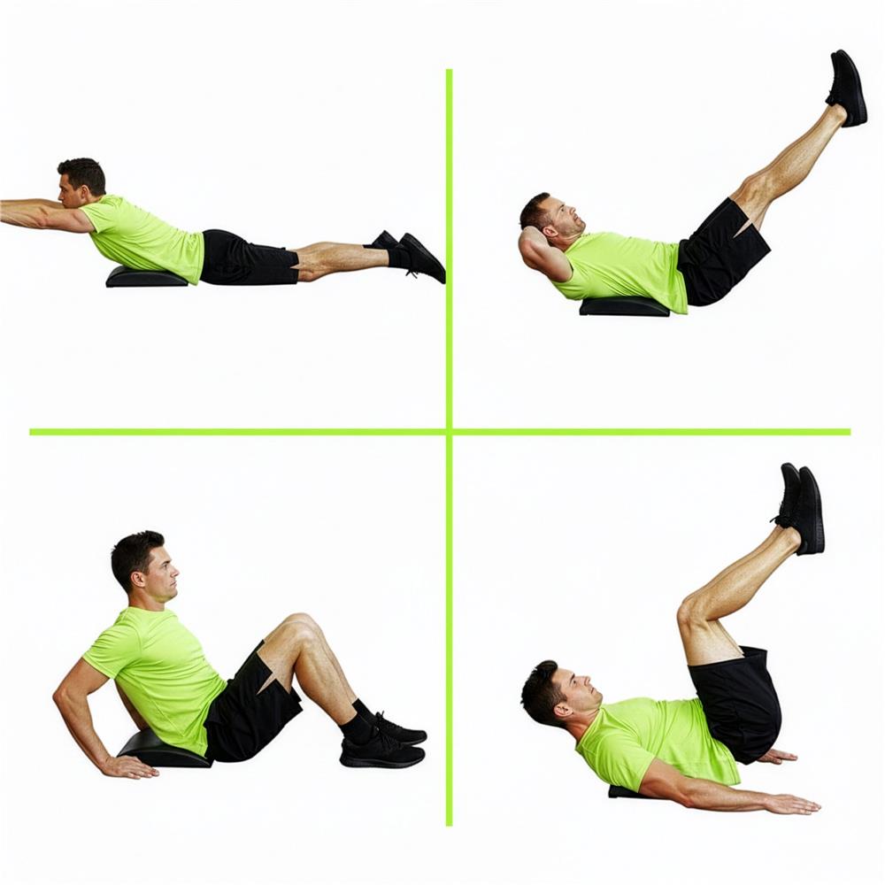 Fitness deréktámasz hasizomgyakorlatokhoz, habszivacs és MDF, 38x30x8 cm, fekete - Image 6