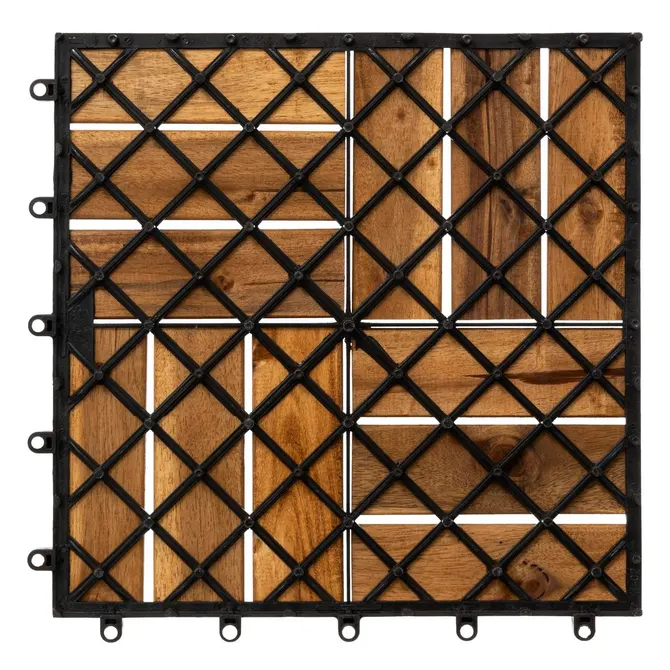 Dale din lemn de acacia, set 9 bucati, 30x30 cm, maro - Image 3