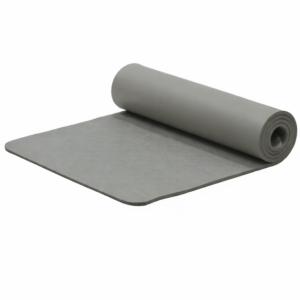 Csúszásmentes fitness szőnyeg NBR anyagból, 183x61x1 cm, hordpánttal, szürke