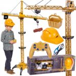 Távirányítós építőipari daru gyerekeknek, 128 cm, fényekkel, hangokkal és tartozékokkal