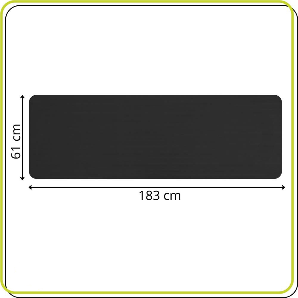 Csúszásmentes fitness szőnyeg NBR anyagból, 183x61x1 cm, hordpánttal, fekete - Image 13