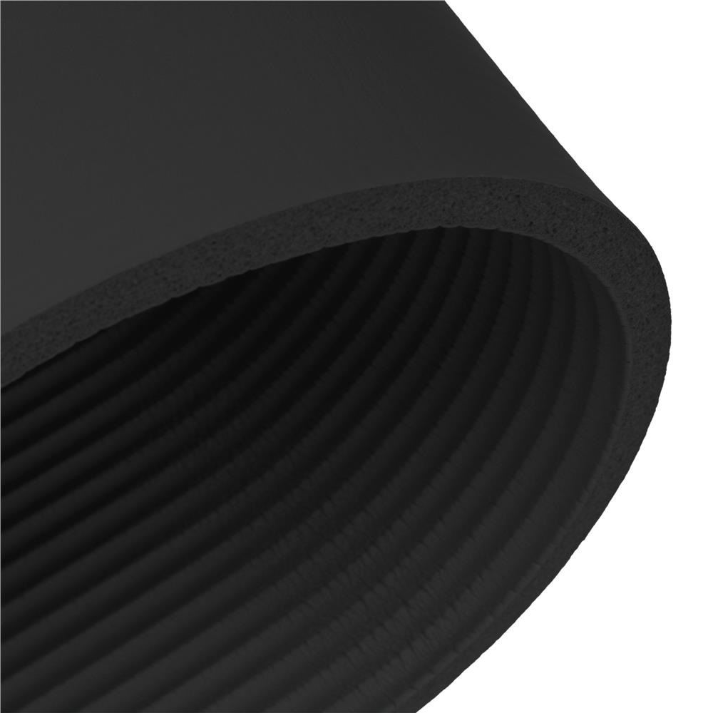 Csúszásmentes fitness szőnyeg NBR anyagból, 183x61x1 cm, hordpánttal, fekete - Image 16