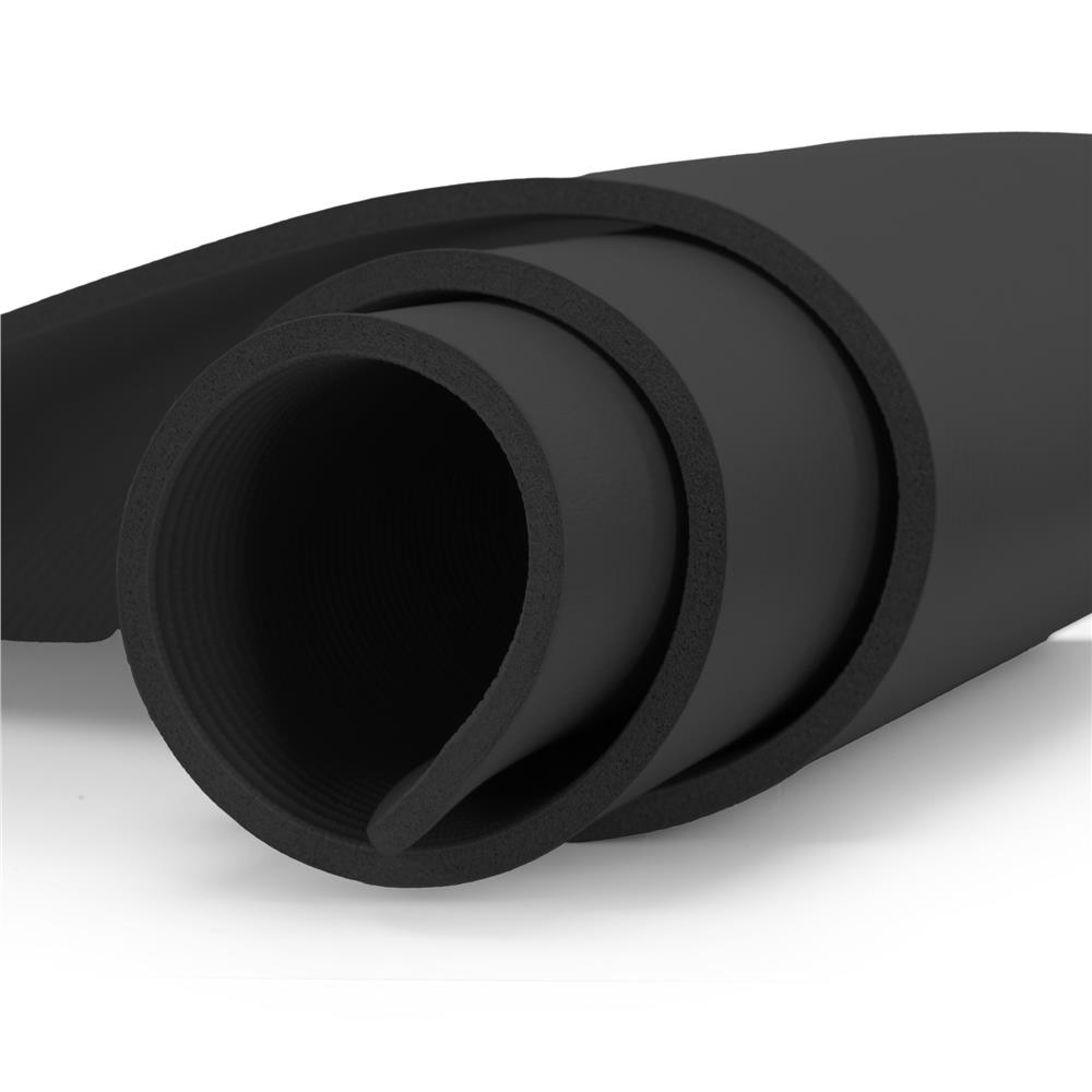 Csúszásmentes fitness szőnyeg NBR anyagból, 183x61x1 cm, hordpánttal, fekete - Image 21
