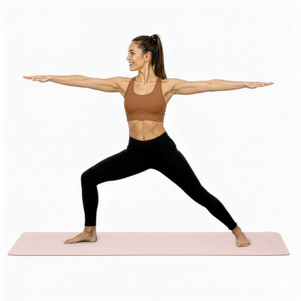 Csúszásmentes TPE fitneszszőnyeg, 183x61x1 cm, hordozópánttal, rózsaszín - Image 16