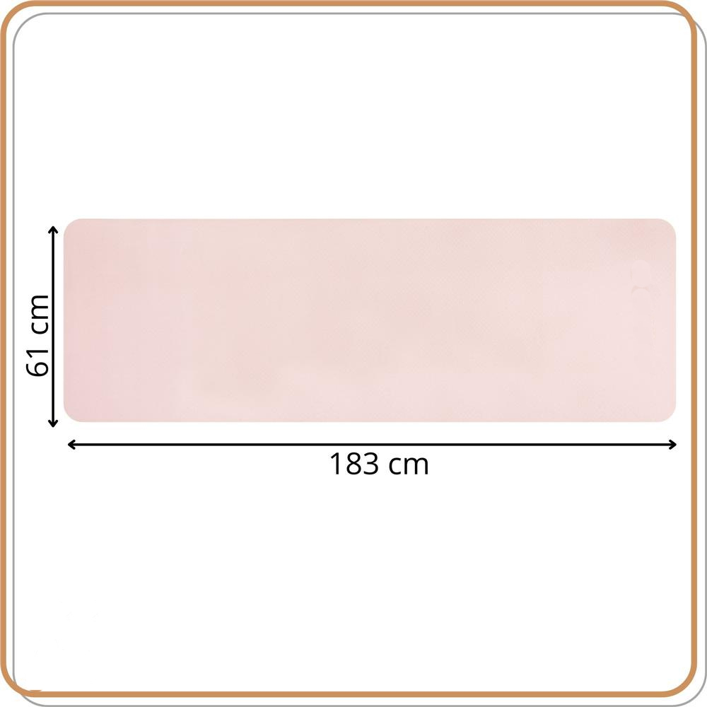 Csúszásmentes TPE fitneszszőnyeg, 183x61x1 cm, hordozópánttal, rózsaszín - Image 17