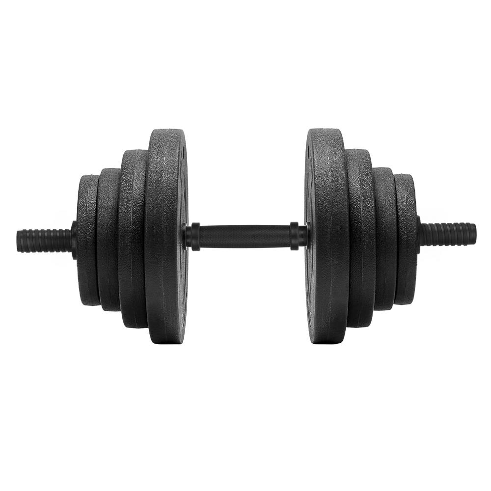 Állítható súlyzókészlet 30 kg (2 x 15 kg), PP bevonatú súlyzólapokkal, fekete - Image 6