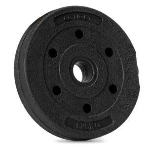 1,25 kg-os súlytárcsa súlyzórúdhoz, bitumen töltettel, PP borítással, 29 mm, fekete