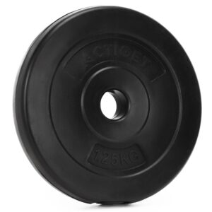 1,25 kg-os súlytárcsa súlyzórúdhoz, 31 mm, bitumen kompozit, PP, 18x3 cm, fekete