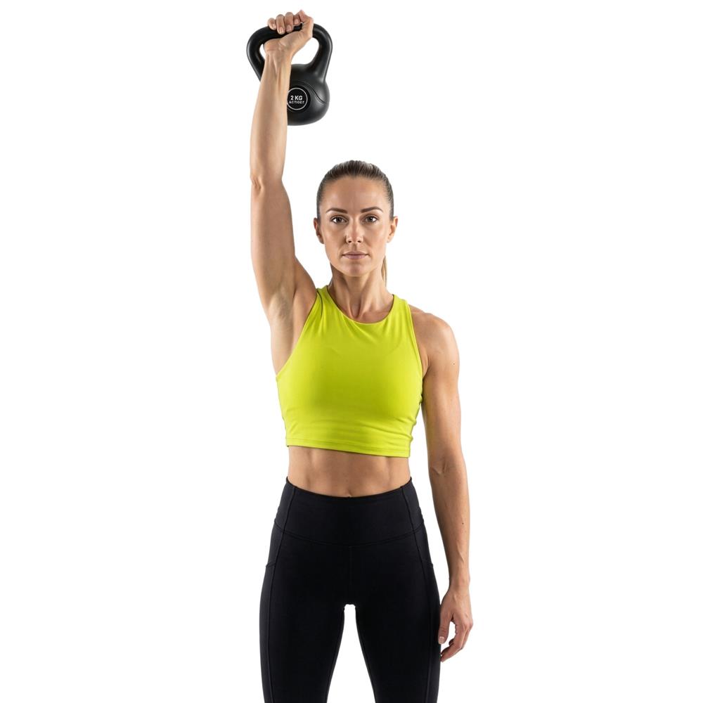 2 kg-os kettlebell, bitumen töltettel és tartós ABS borítással, 19x16 cm, fekete - Image 6