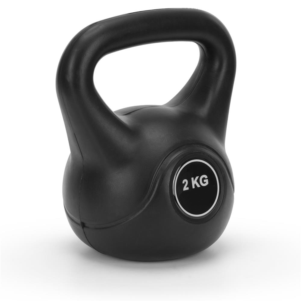 2 kg-os kettlebell, bitumen töltettel és tartós ABS borítással, 19x16 cm, fekete - Image 7