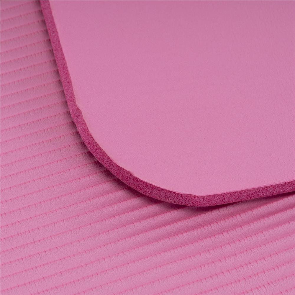 Csúszásmentes NBR fitneszszőnyeg, 183x61x1 cm, hordozópánttal, rózsaszín - Image 17