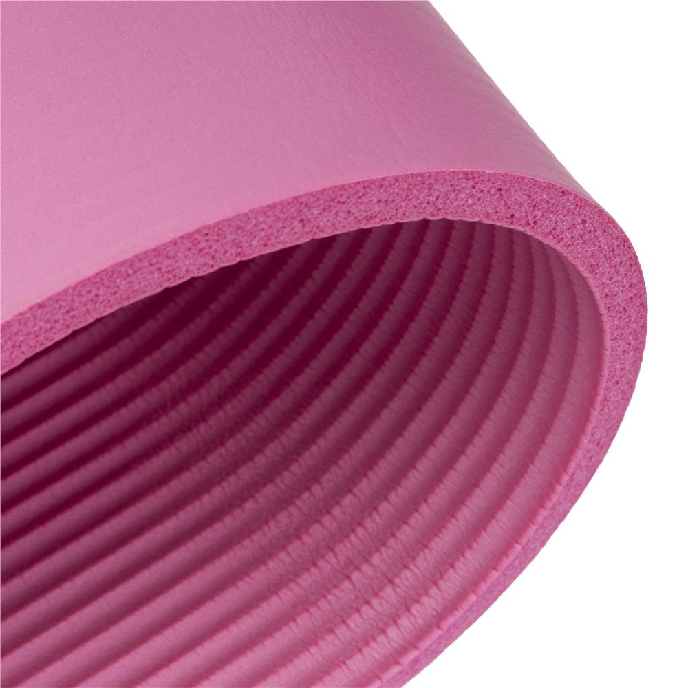 Csúszásmentes NBR fitneszszőnyeg, 183x61x1 cm, hordozópánttal, rózsaszín - Image 19