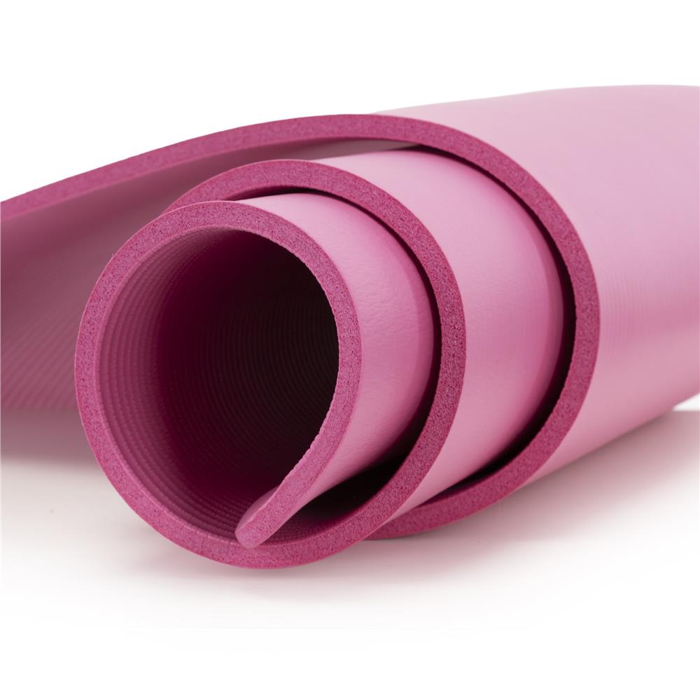 Csúszásmentes NBR fitneszszőnyeg, 183x61x1 cm, hordozópánttal, rózsaszín - Image 22