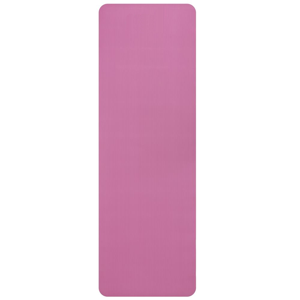 Csúszásmentes NBR fitneszszőnyeg, 183x61x1 cm, hordozópánttal, rózsaszín - Image 10