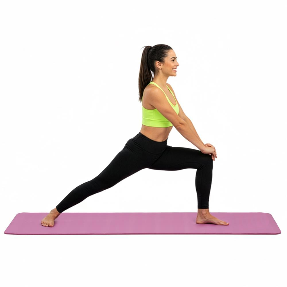 Csúszásmentes NBR fitneszszőnyeg, 183x61x1 cm, hordozópánttal, rózsaszín - Image 14