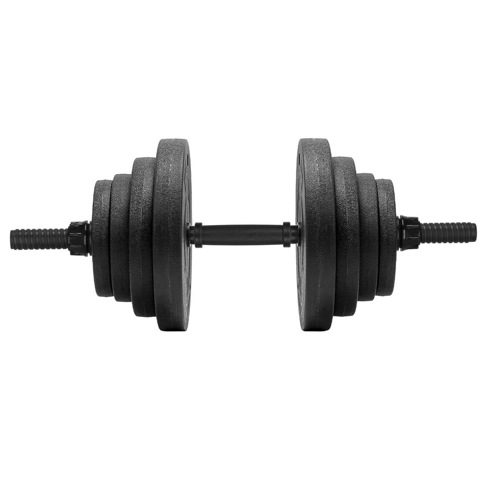 30 kg-os állítható súlyzókészlet és súlyzórúd, 16 tárcsával, fém összekötővel és habszivacs borítással, fekete - Image 14