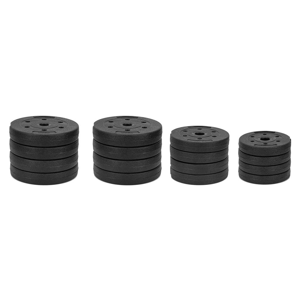 30 kg-os állítható súlyzókészlet és súlyzórúd, 16 tárcsával, fém összekötővel és habszivacs borítással, fekete - Image 18