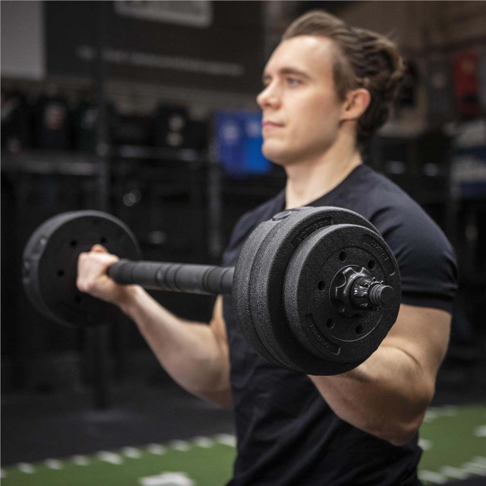 30 kg-os állítható súlyzókészlet és súlyzórúd, 16 tárcsával, fém összekötővel és habszivacs borítással, fekete - Image 22