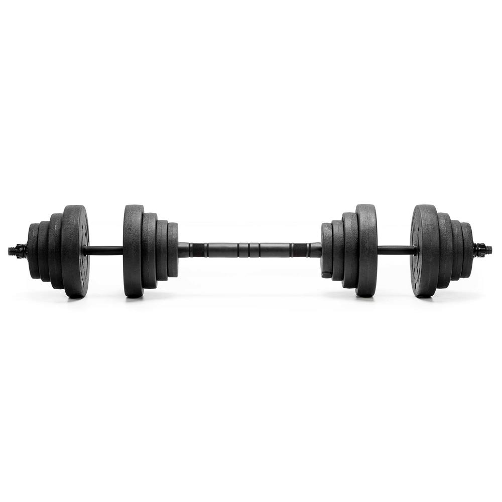 30 kg-os állítható súlyzókészlet és súlyzórúd, 16 tárcsával, fém összekötővel és habszivacs borítással, fekete - Image 5