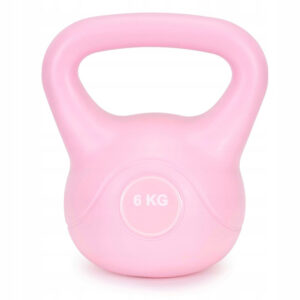 6 kg-os kettlebell, bitumen töltettel és tartós ABS borítással, 21x24 cm, rózsaszín