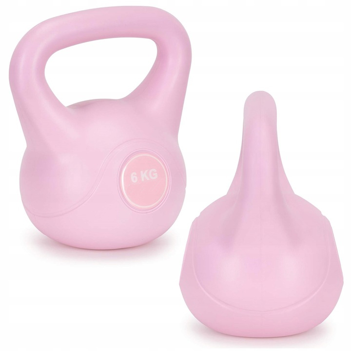 6 kg-os kettlebell, bitumen töltettel és tartós ABS borítással, 21x24 cm, rózsaszín - Image 8