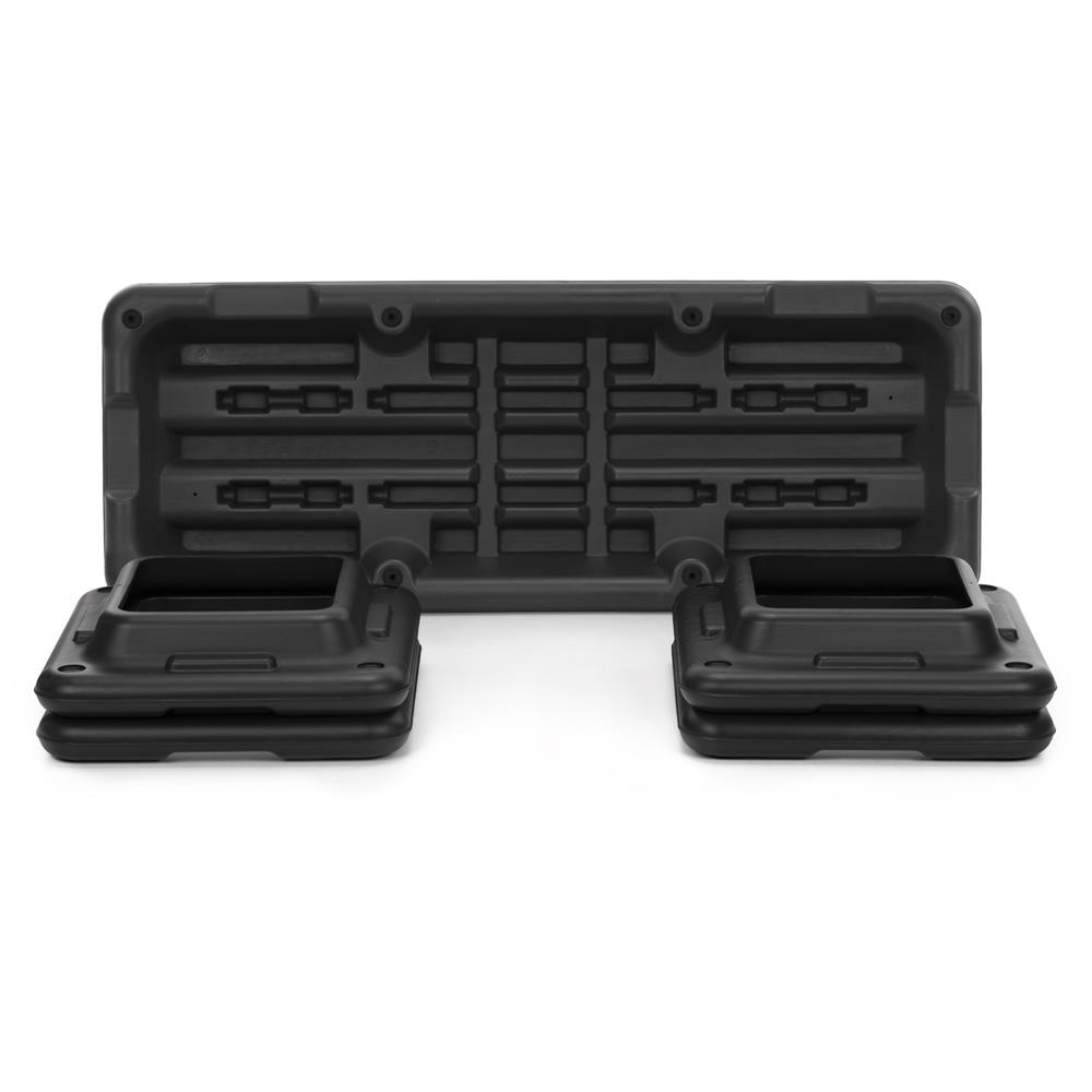 Profi állítható aerobik step pad, 3 fokozatban állítható, PP, max. 350 kg, 108x29x20 cm, fekete-szürke - Image 7